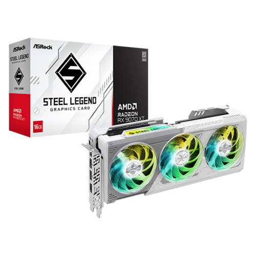 ASROCK RX 9070XT Steel Legend 16G - White