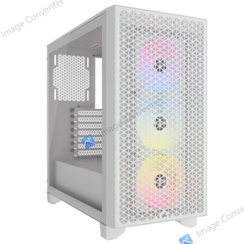 Corsair 3000D Airflow RGB Mid-Tower PC Case - White - 3x AR120 RGB Fans - CS-CC-9011256-WW