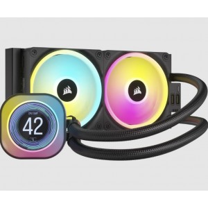 CORSAIR iCUE LINK H100i LCD Liquid CPU Cooler - QX120 RGB Fans - IPS LCD - 240mm Radiator - CS-CW-9061007-WW