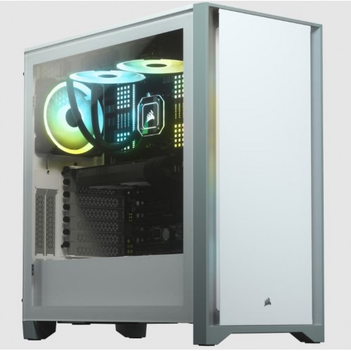 Corsair 4000D Tempered Glass Mid-Tower Case, White - CS-CC-9011199-WW