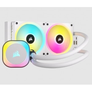 CORSAIR iCUE LINK H100i RGB White Liquid CPU Cooler - QX120 RGB Fans - 240mm Radiator - CS-CW-9061005-WW