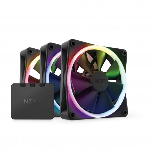 NZXT F120 RGB Triple Kit - Black (includes Controller Hub)
