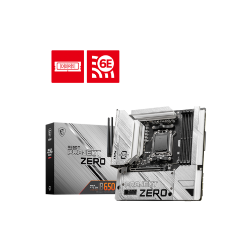 MSI B650M PROJECT ZERO AM5 m-ATX MOTHERBOARD - D5