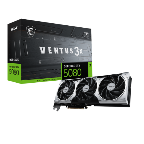 MSI RTX5080 VENTUS 3X OC PLUS 16G D7 GAMING GRAPHICS CARD